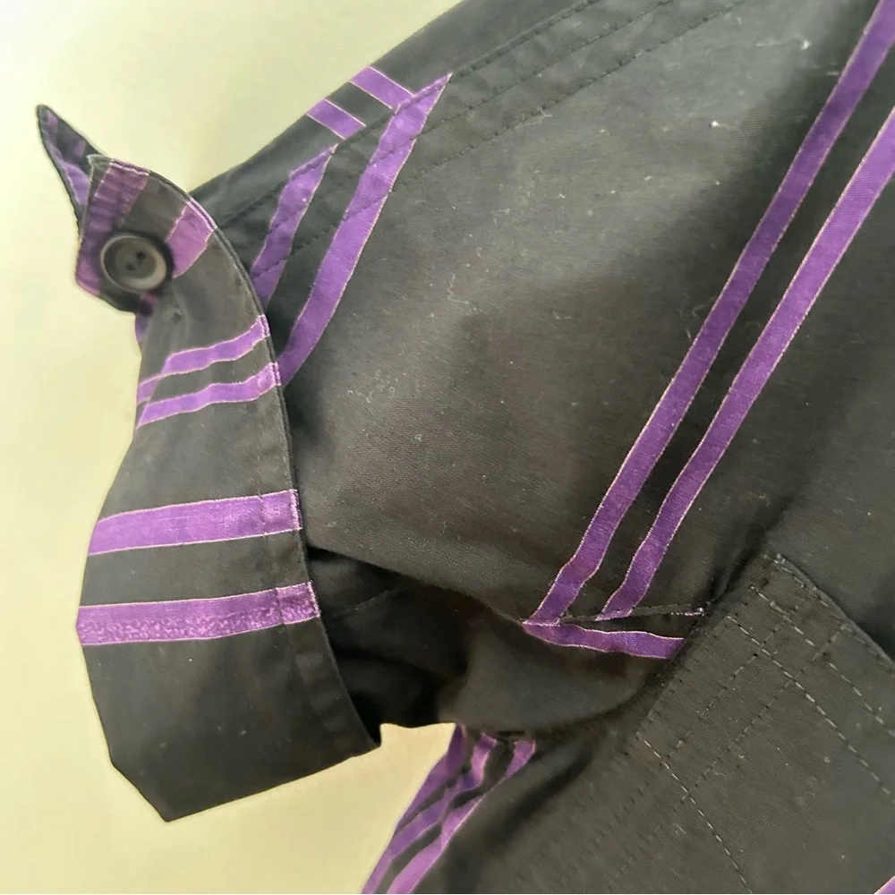 Gianni Versace Vintage Shirt Dress Purple Stripe XS Fit Made in Italy - Picture 3 of 10